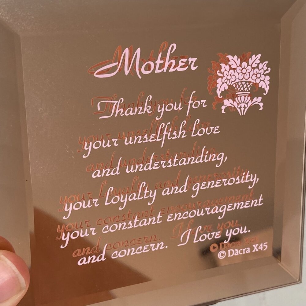 DACRA Glass Co. Mother decorative Glass Mirror plaque or gift item for Mother